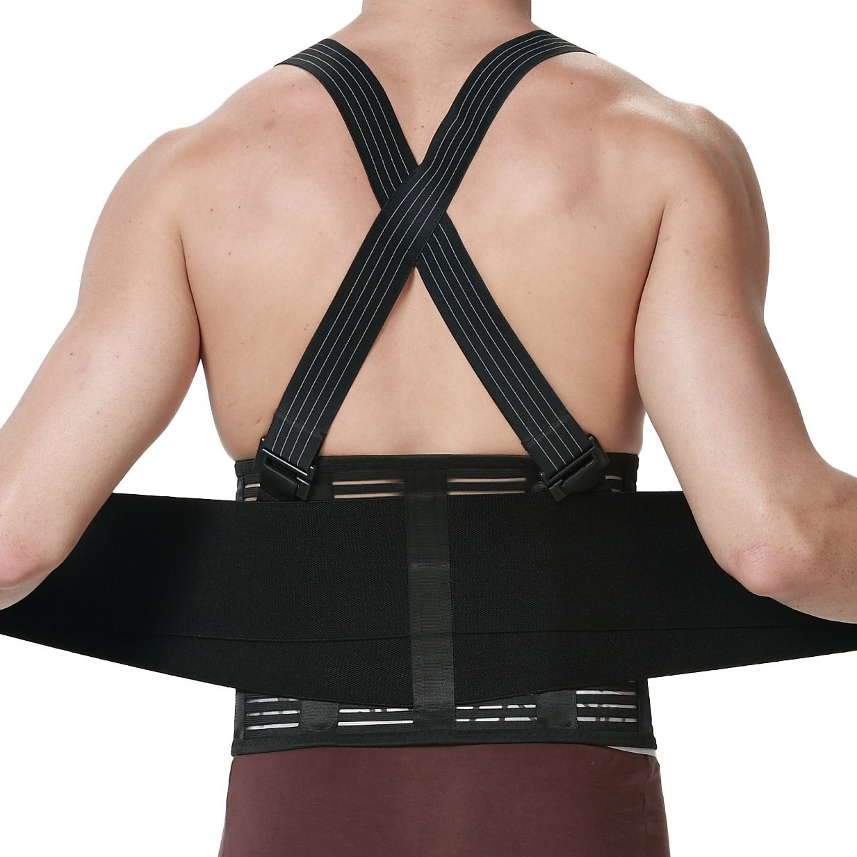 NEOtech Care Ceinture Lombaire Bretelles Soutien Dos Compression Réglable Correction Posture Noire Taille XL
