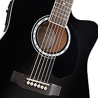 Vista 4 de Ashthorpe - Paquete de guitarra electroacústica estándar con diseño delgado con corte - de madera Tonewood de primera calidad