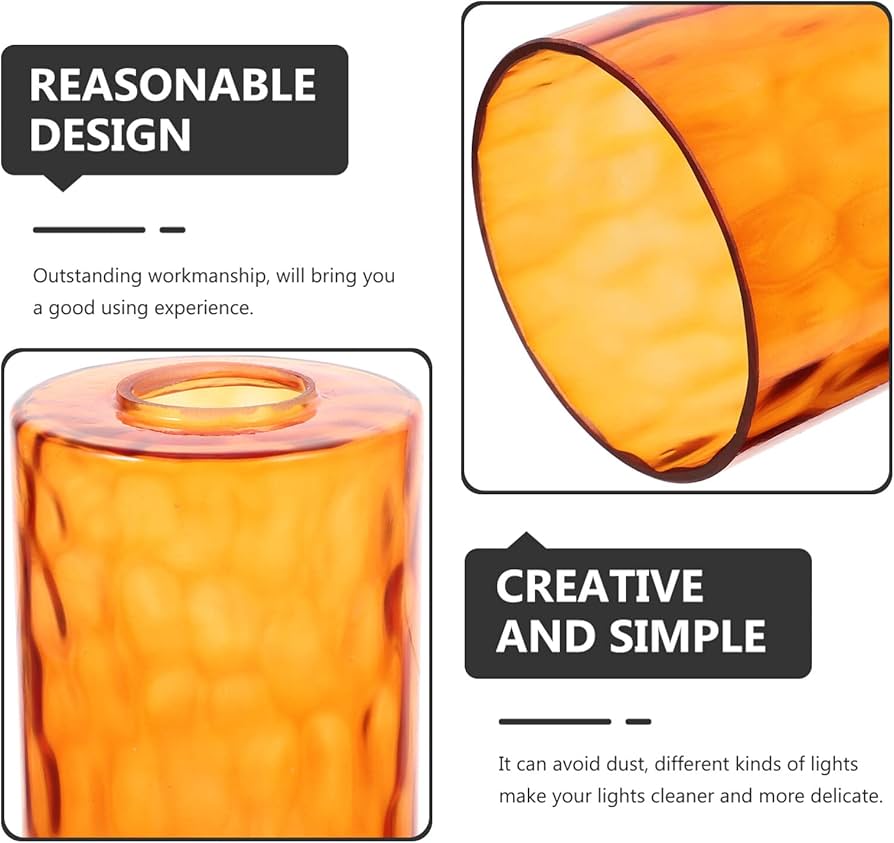 MAGICLULU Orange Glass Lampshade, Rustic Amber Lampshade for Home