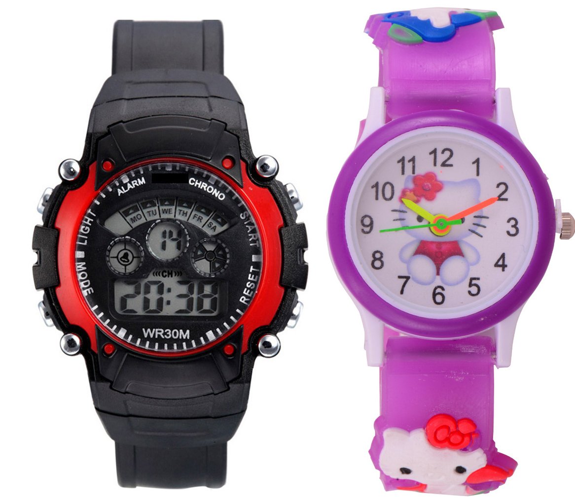 SS TRADERS dial Digital Watch for Kids (Combo of 2, Violet & Black) (B099FBNN3W) Amazon Price History, Amazon Price Tracker