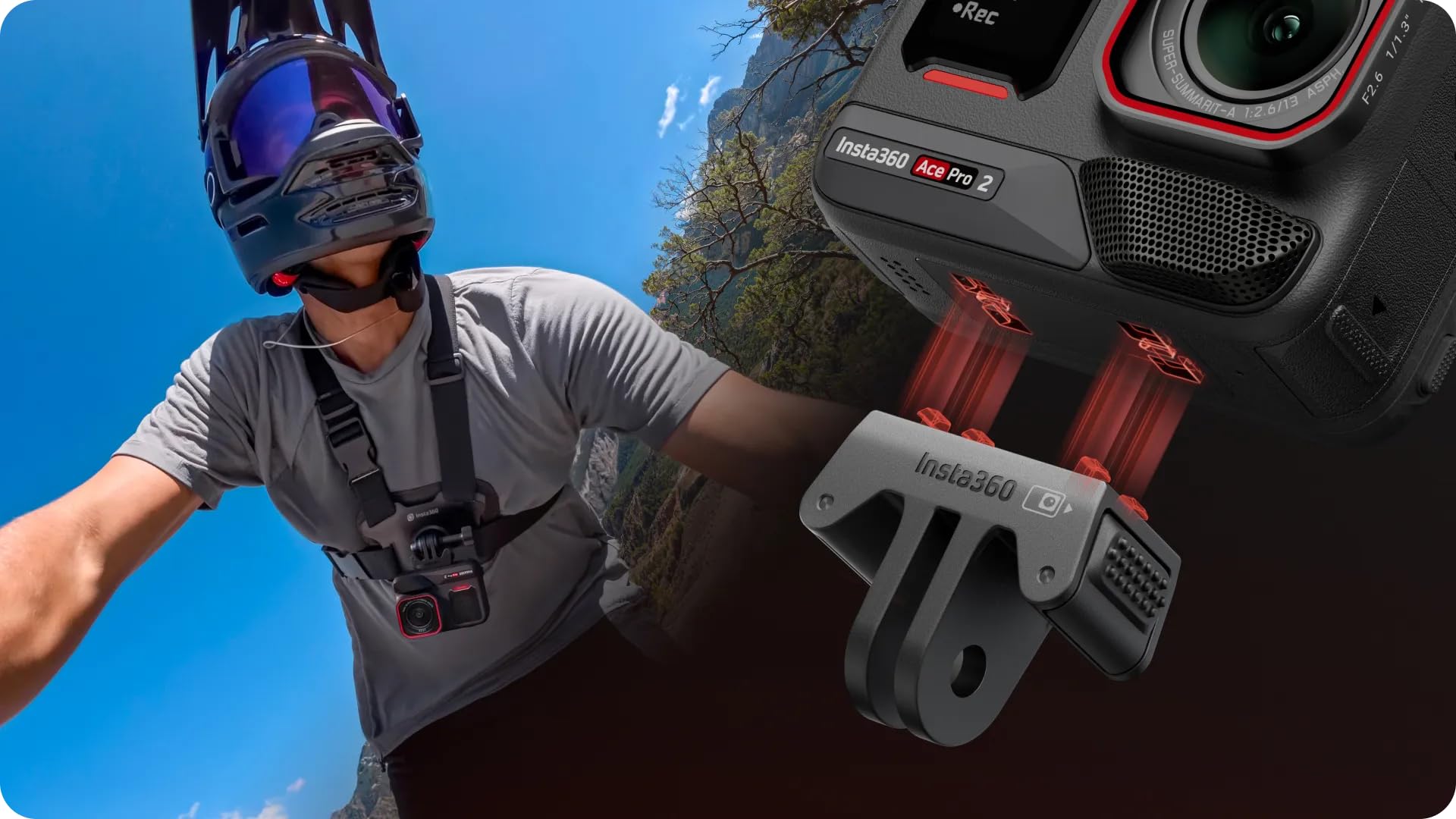 Attacco Standard Per Action Cam Ace/Ace Pro - Montaggio Magnetico, Leggero, Per Accessori E Riprese - Foto 7