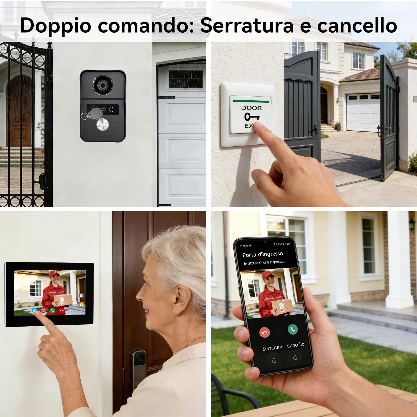 WALN Videocitofono connesso Smart, citofono con telecamera a 2 fili con monitor Touchscreen da 7 pollici, Audio bidirezionale, Sistema interfono con sblocco remoto, Wi-Fi 2.4G/5G,KW02-IP7B