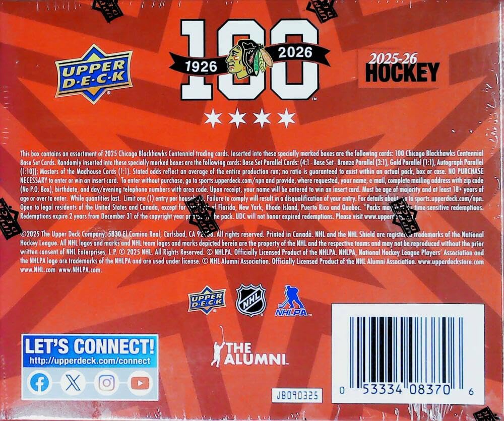Amazon.com: 2025-26 NHL UPPER DECK Chicago Blackhawks Black Hawks