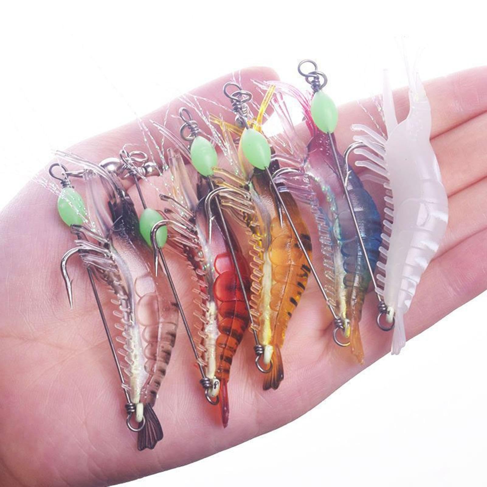 Lot De 3 Leurres De Pêche – Crevettes Souples – Eau Salée Et Douce – Neufs