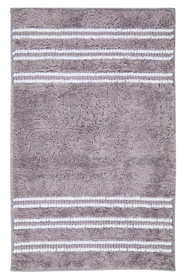 Image of DecorTwist Mosaic Super Soft Microfibre Bath Mat | 2000 GSM Anti-Skid, Quick Dry & Water Absorbent | Non-Slip Mat for Bathroom, Bedroom & Kitchen Floor | 60x40 cm | Style 1 Gray | Pack of 2