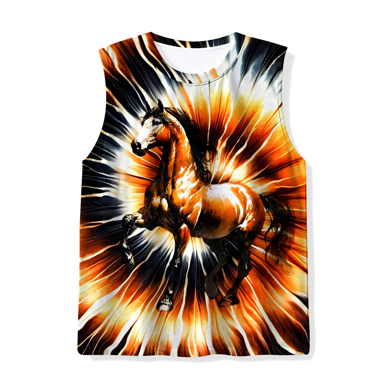 Kids Tie Dye Tank Tops Childrens Sleeveless T Shirts Hippies Tees for 5-14 Years Boys Girls