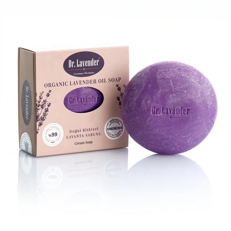 Sabonete em barra artesanal DR.LAVENDER com óleo essencial de lavanda
