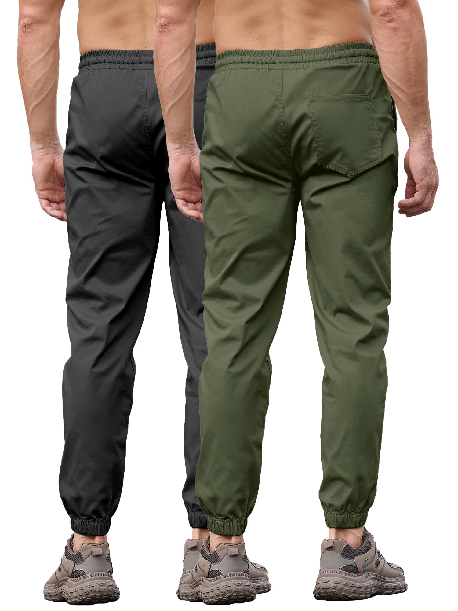 PLEPAN Lässige Cargo-Jogginghose für Herren, Baumwolle, Kordelzug, Chinohose, Wandern, Outdoor, Twill, Jogginghose