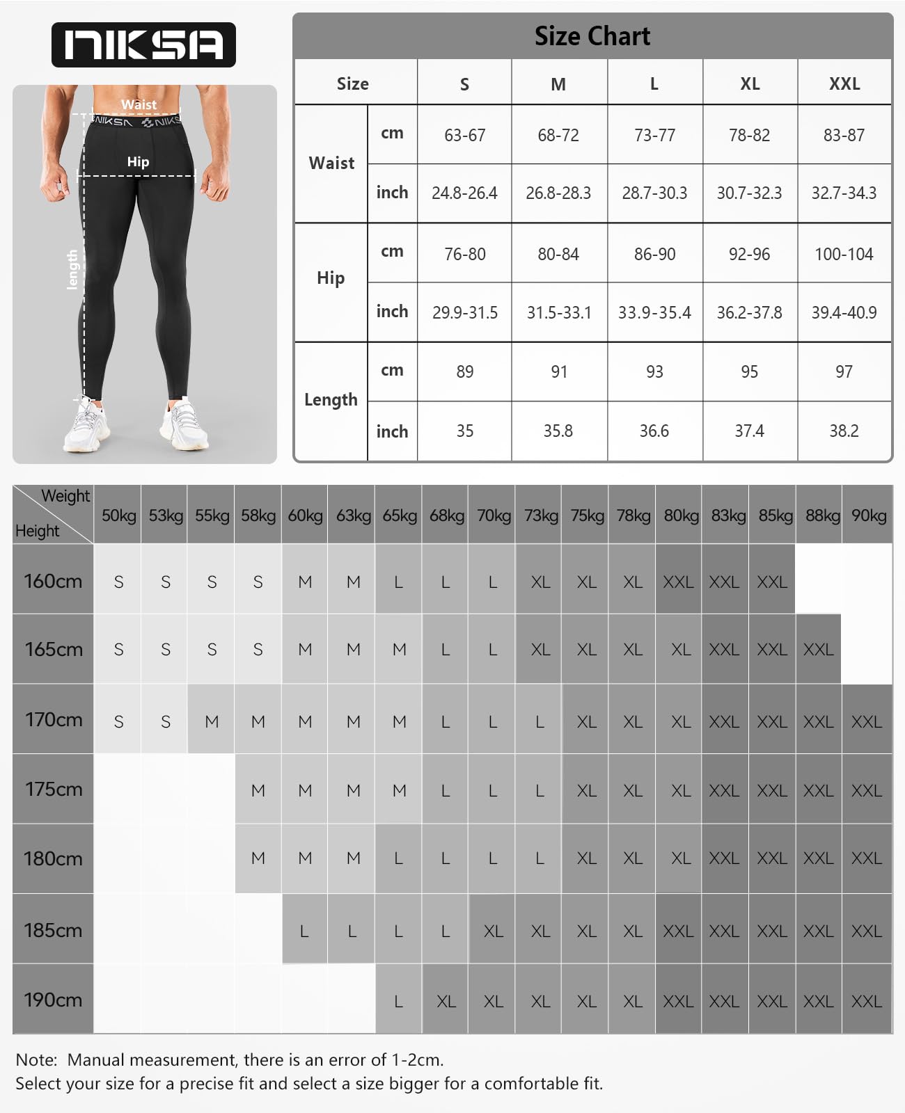 Niksa Lot de 1/3 pantalons de compression pour homme, leggings de sport athlétiques pour la course à pied, le yoga, l'entraînement, le sport