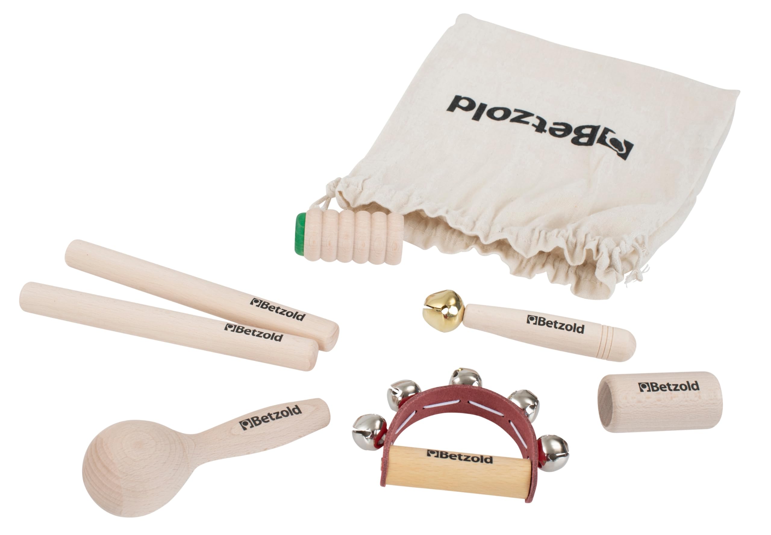 Betzold Rhythmik-Set Krippe 6-teilig – Percussion-Set aus Holz