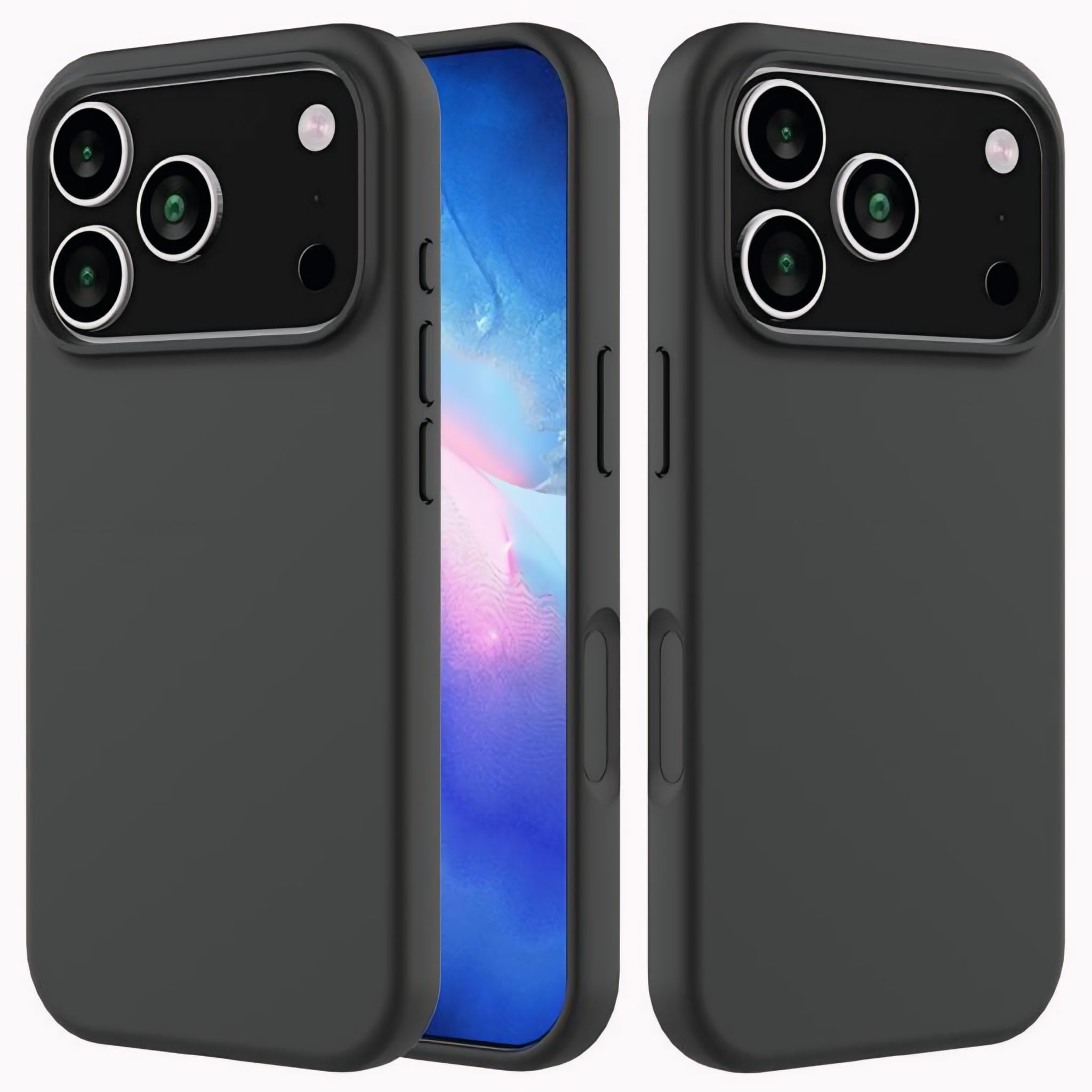 Aa TrendX Silicon Case Back Cover Compatible with iPhone 17 Pro Max Soft-Touch Phone Back Cover Anti-Scratch Waterproof Phone Case (Black)