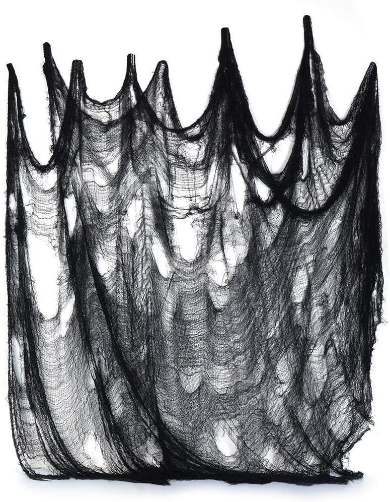 Black Creepy Halloween Curtain