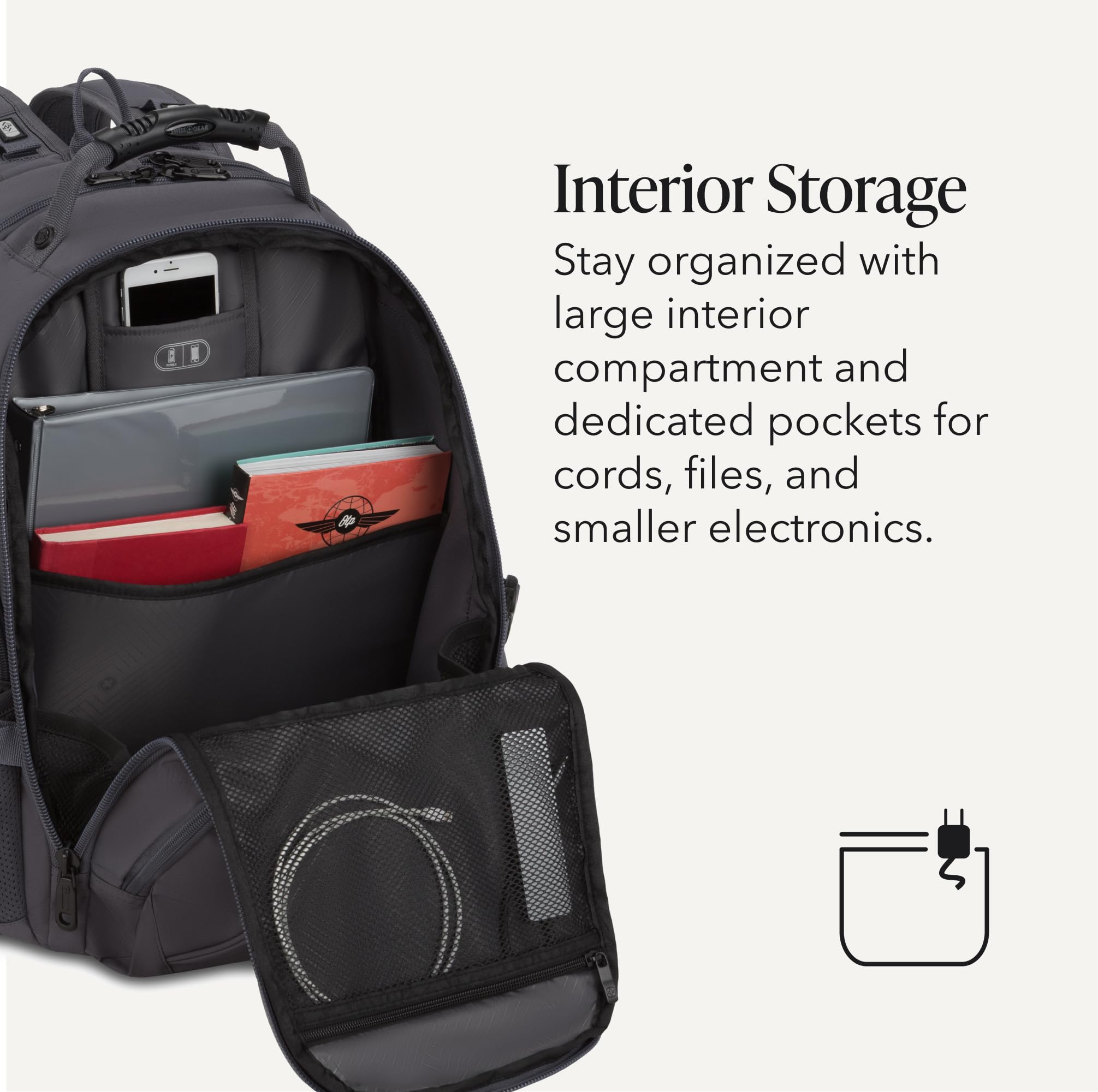 SWISSGEAR 1900 ScanSmart Laptop Backpack, Fits Most 17-Inch Laptops, TSA-Friendly Lay-Flat Design, RFID Protection, and Tablet Pocket, Black, 31L, 18.5-Inch view 5