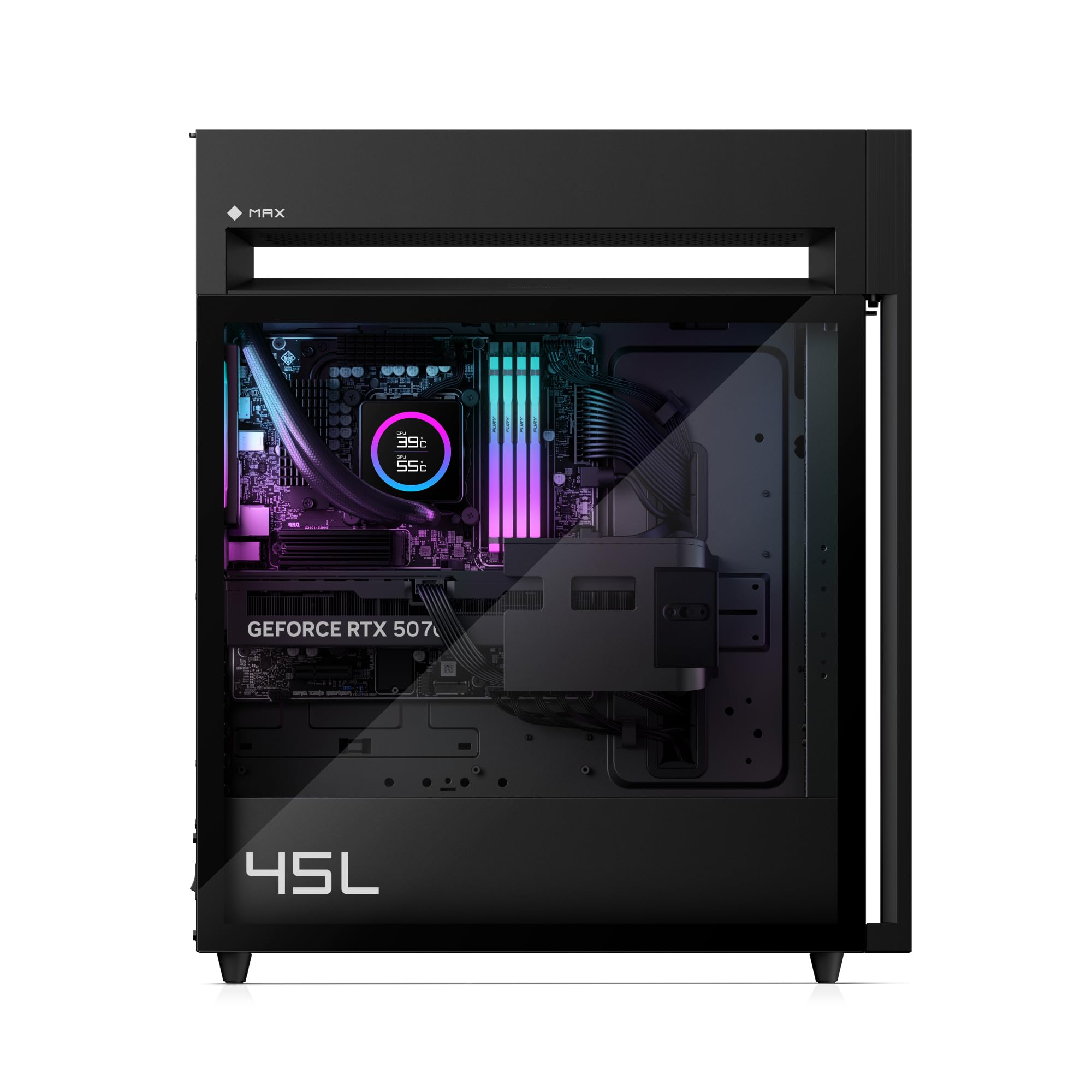 HP Ordenador sobremesa OMEN MAX 45L GT23-0001ns (Procesador AMD Ryzen 7 9800X3D, 32GB DDR5, 1TB SSD, NVIDIA GeForce RTX 5070, Windows 11 Home) Negro