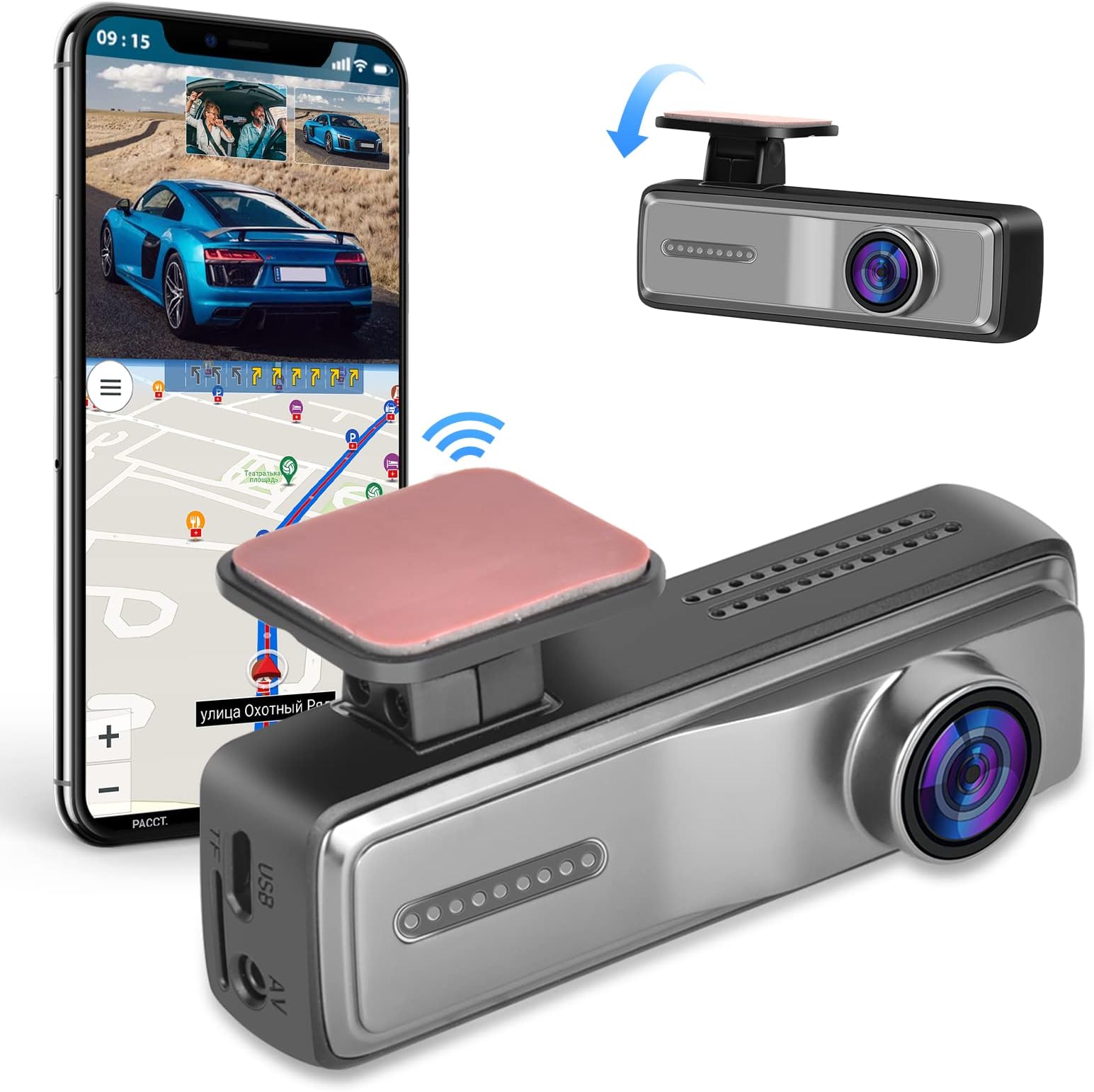 Dashcam Voiture ORSKEY S680 - 1080P HD - Caméra Embarquée Avant 170° - Noir