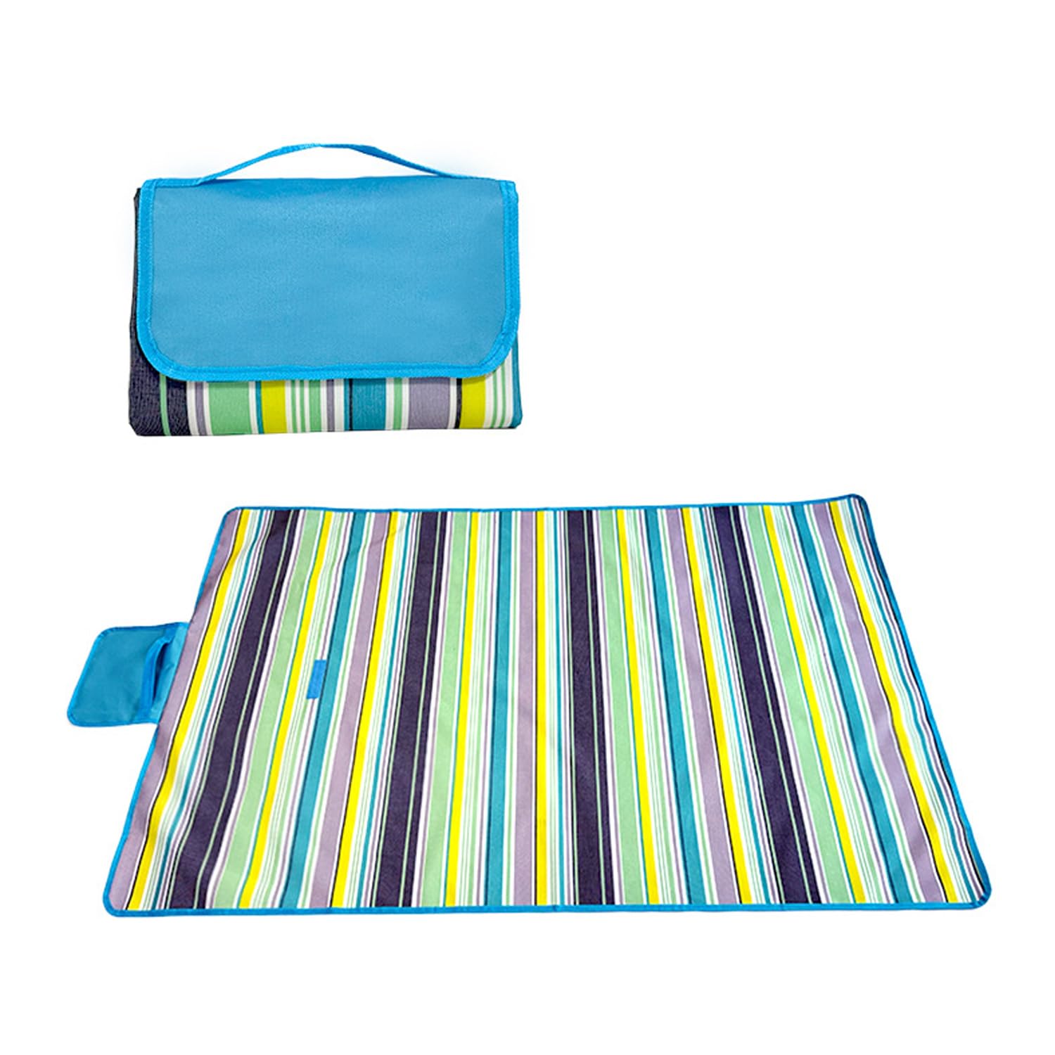 Wodoodporny koc piknikowy na plażę, 150x100cm Mata zewnętrzna z uchwytem.Sandproof Oxford Fabric, przenośny i składany dywan kempingowy do parków, grillowania, podróży i festiwali