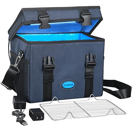 COOSPIDER UV Sanitizer Box w/Timer, Portable Large Cleaner Bag without Ozone, UVC Light Sterile Tote, Disinfect for Mask, Cell Phone, Baby Bottle, Key, Towel, USB 5V DC Input