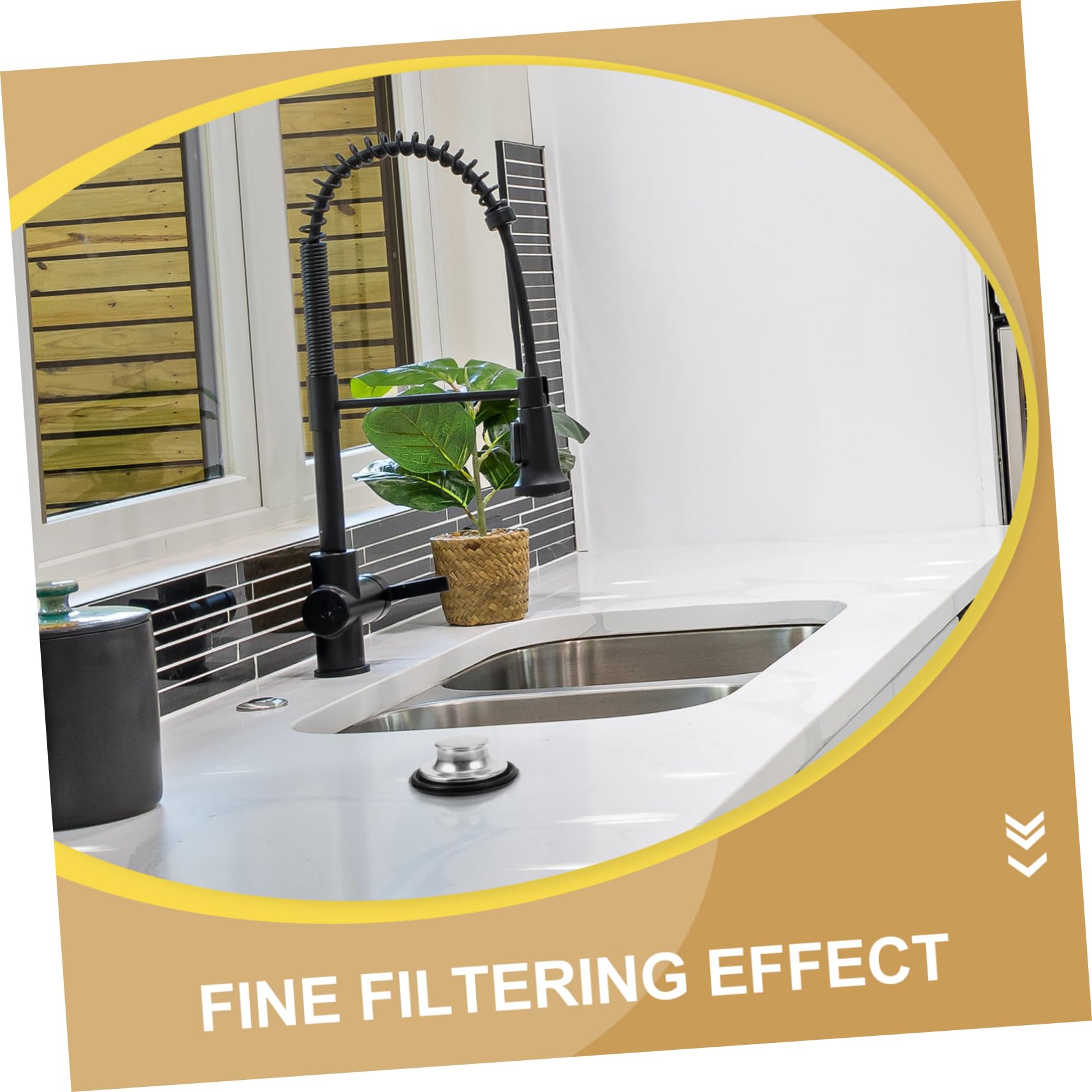 SHINEOFI 5 Ensembles Filtre d'évier pour évier égouttoir passoire de puits Panier de Filtre d'évier de Cuisine Filtre de vidange d'évier en Acier Inoxydable Caoutchouc