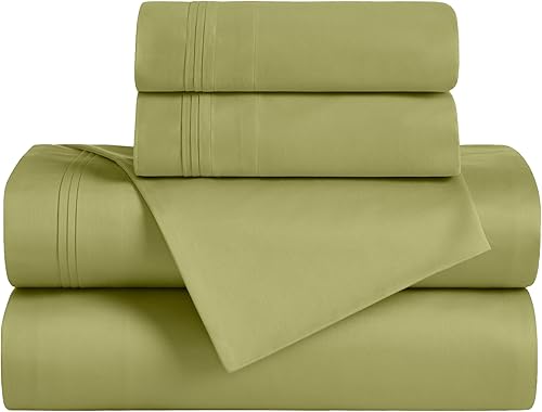 Miniatura 2 de SUPERIOR Juego de sábanas de 4 piezas de algodón egipcio de 650 hilos, decoración de dormitorio, incluye 1 sábana bajera de bolsillo profundo, 1