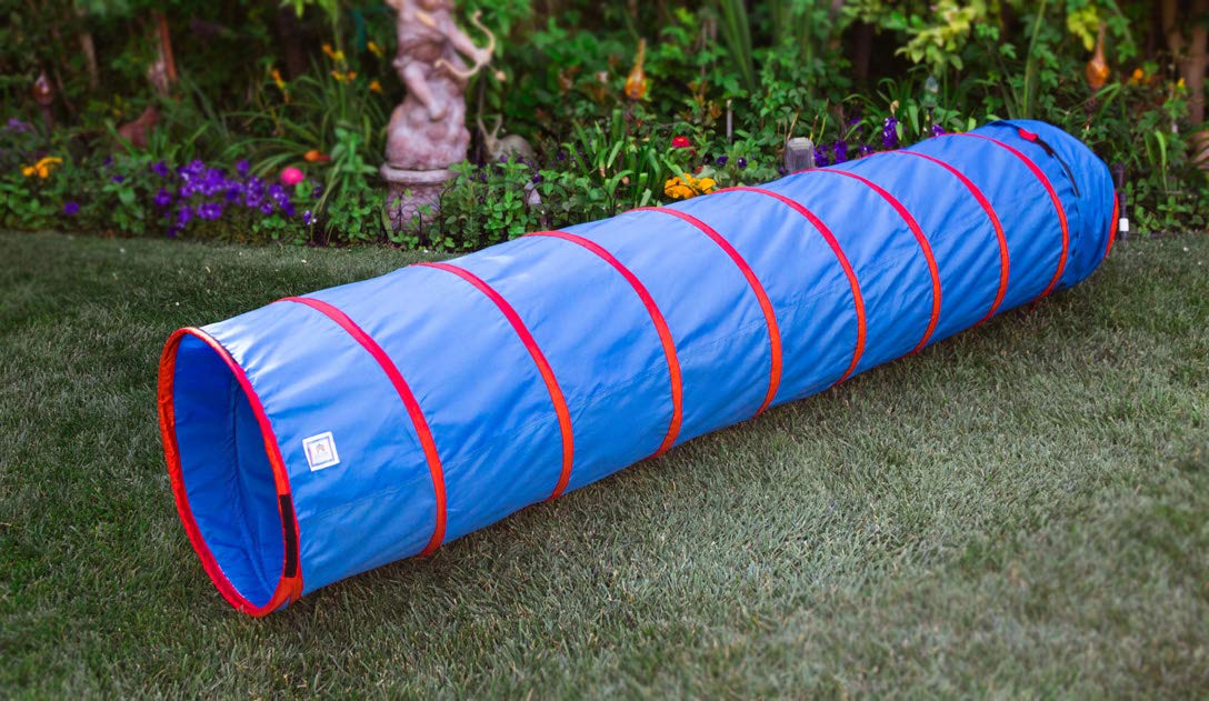 Pacific Play Tents 20513 Kids 9-Foot Institutional Crawl Play Tunnel, 9' x 22" Diameter, Blue/Red - Image 2