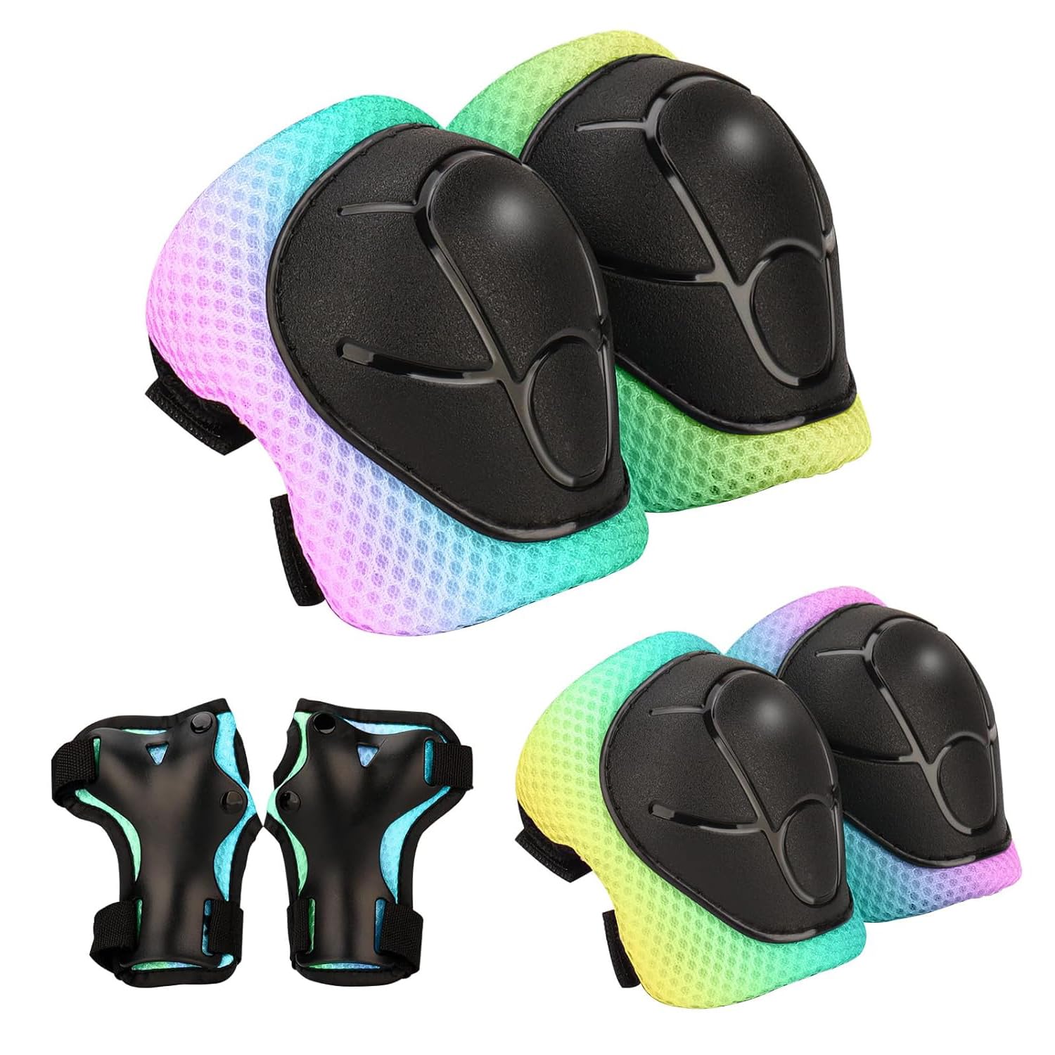 Kids Protective Gear Set - Knee Pads Elbow Pads with Wrist Guards for Ages 3-15 | 3-in-1 Safety Protective Gear for Skating, Cycling, Biking, Roller