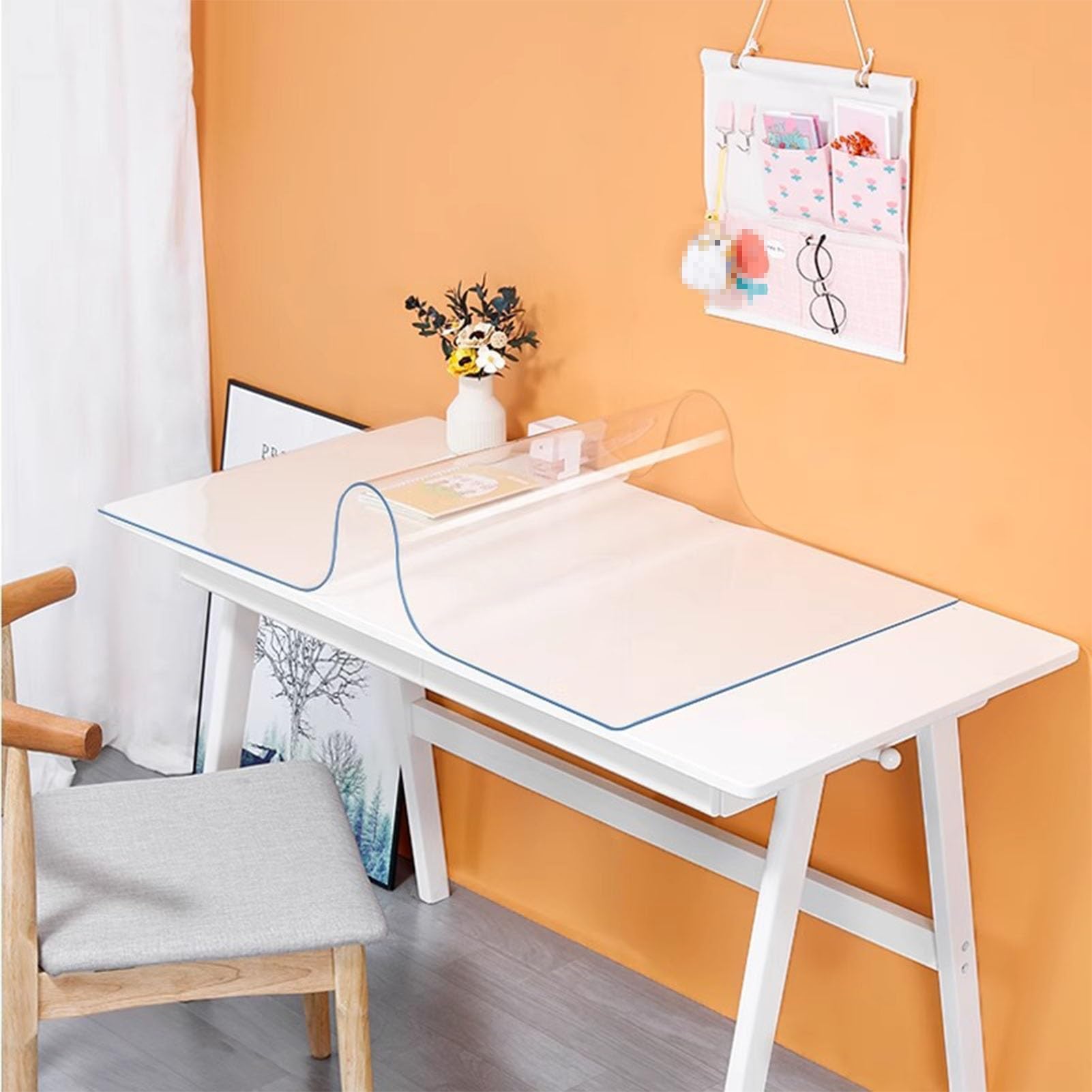 Generico Copritavolo Trasparente Protettivo Tappetino da scrivania in PVC Trasparente Spesso 2 mm, Tappetino da scrivania Trasparente Impermeabile, Tappetino Protettivo da scrivania(60 * 140cm)