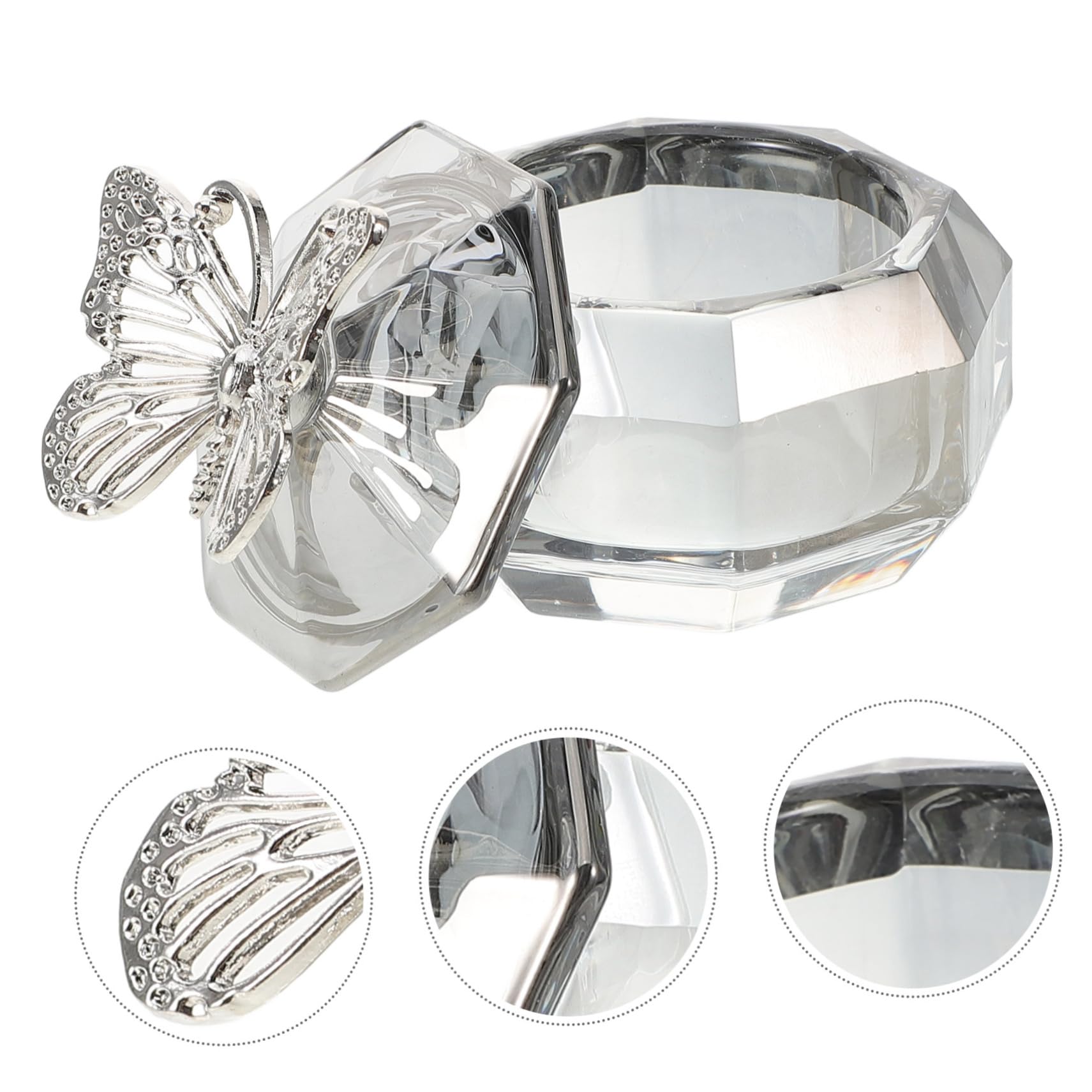 minkissy 5 Piezas Copa de Taza de de cristal Taza de manicura de cristal herramientas de manicura decoración de plato decorativo para con tapas vaso de vidrio para