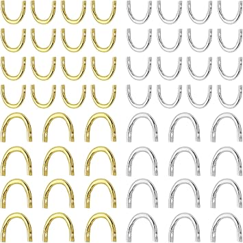 400Pcs 2size Fishing Spinner Clevis U-Shaped Clip Easy Spin Spinner Blade Clevis Artificial Bait for Lure Making Accessory Inline Spinner Making Freshwater Saltwater Gold,Silver