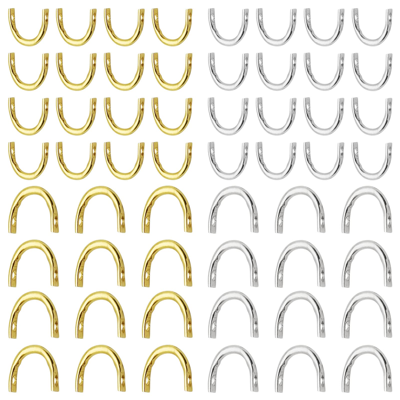 400Pcs 2size Fishing Spinner Clevis U-Shaped Clip Easy Spin Spinner Blade Clevis Artificial Bait for Lure Making Accessory Inline Spinner Making Freshwater Saltwater (Gold,Silver)