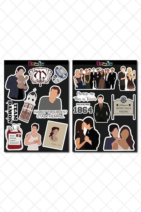The Vampire Diaries Temalı Sticker Etiket Seti 2 -Vampir Günlükleri Sticker- Laptop Notebook Telefon