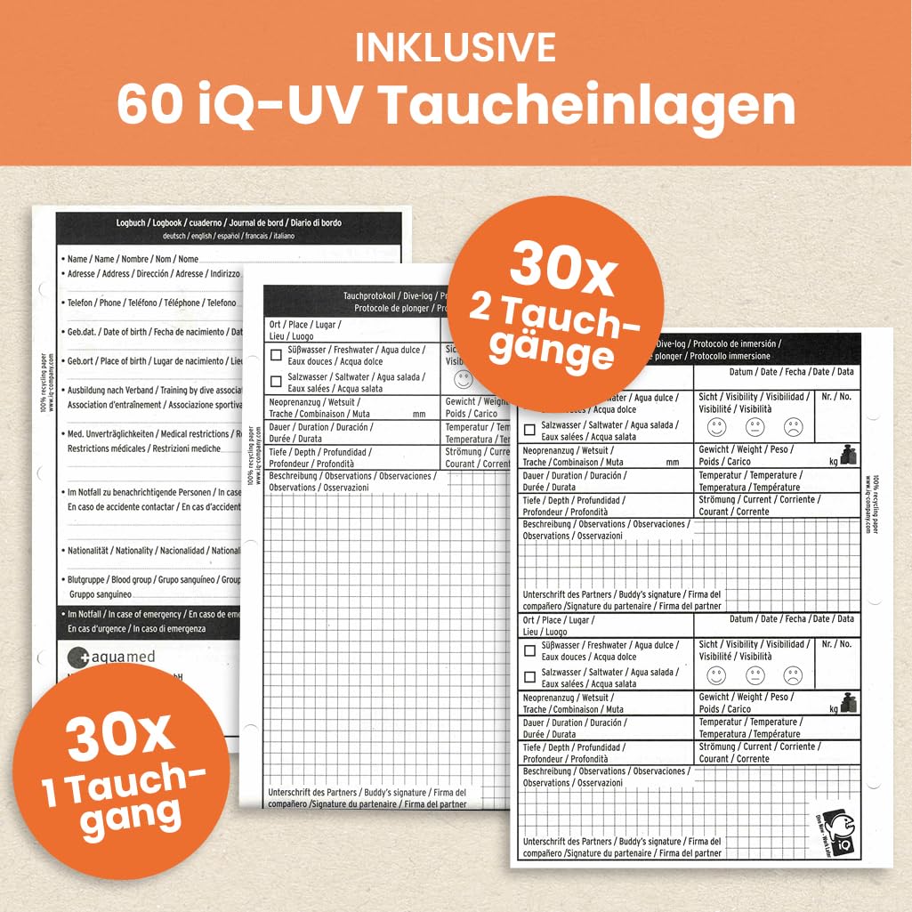 IQ Company iQ Logbook M, Raccoglitore per diario di immersioni subacque