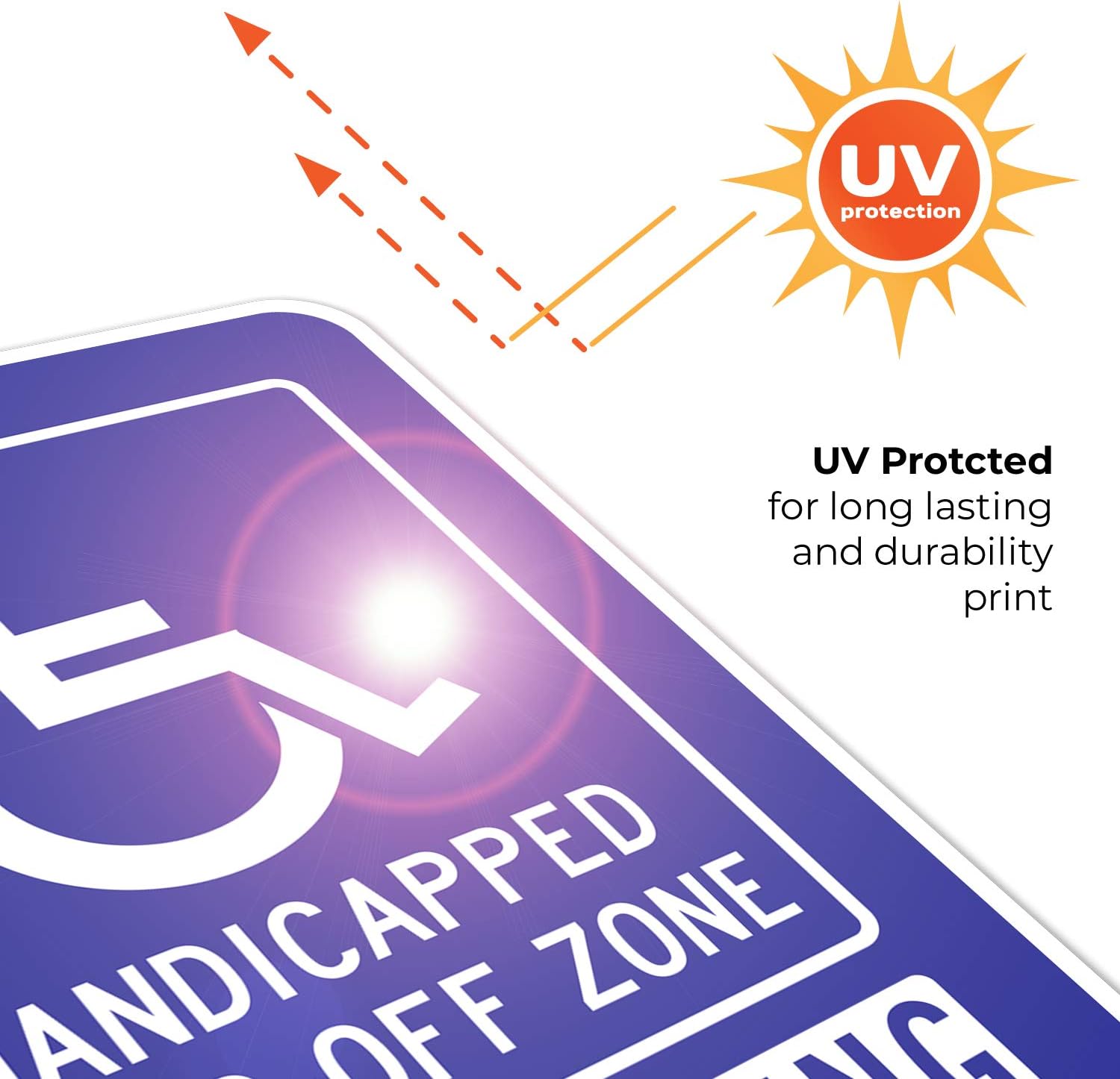 No Parking Handicapped Drop-Off Zone Sign, 18x24 Inches, Rust Free .063 Aluminum, Fade Resistant, Easy Mounting, Indoor/Outdoor Use, Made in USA