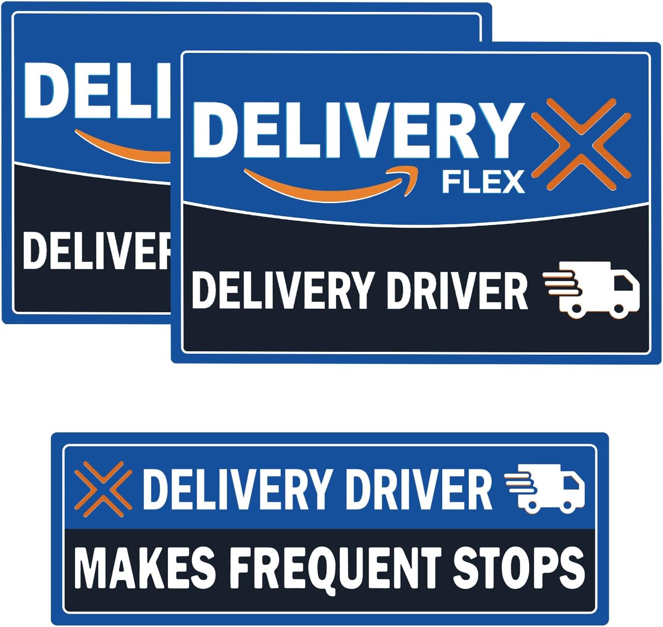 Delivery Driver Magnetic Car Signs 3 Pack, Frequent Stops Vehicle Magnets for Cars, SUVs and Vans, Weatherproof Removable Reusable Signs (Delivery Driver)