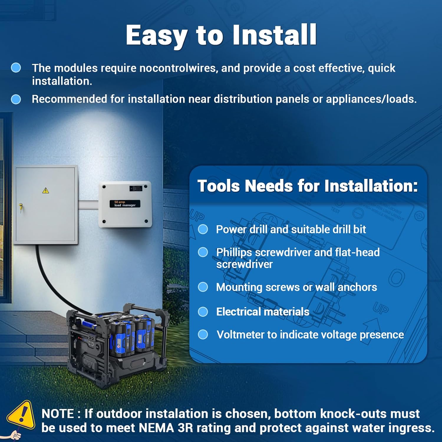 Smart Management Module 50 Amp Load Manager, Compatible with Generac 7000 Load Manager (SMM) and Home Generator, Power Management Device