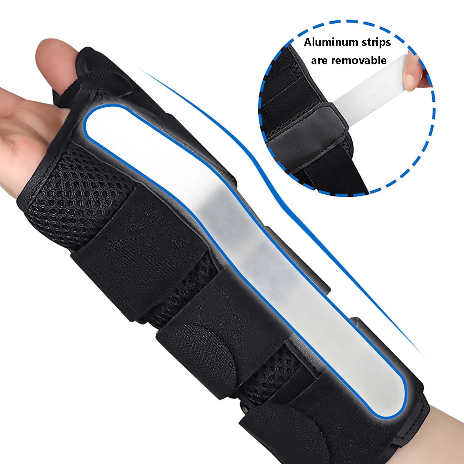 HAILM Supporto per Pollice & Stabilizzatore Polso, Supporto Polso Regolabile Alluminio, Adatto Uomini e Donne, per Artrite e Tendinite, Sollievo Dolore Articolazioni (Nero),Right Hand