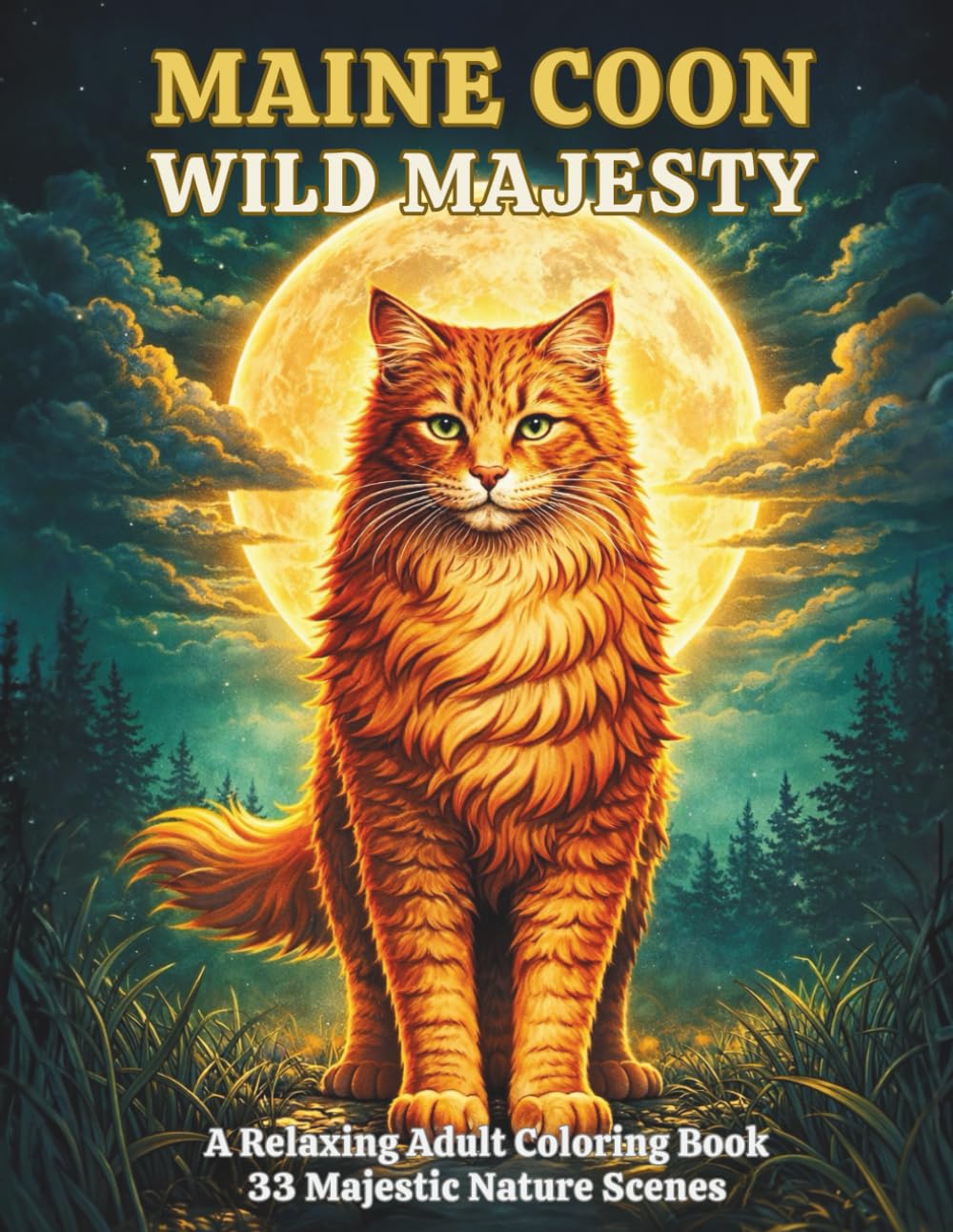 Wild Majesty: A Relaxing Adult Coloring Book 33 Majestic Nature Scenes