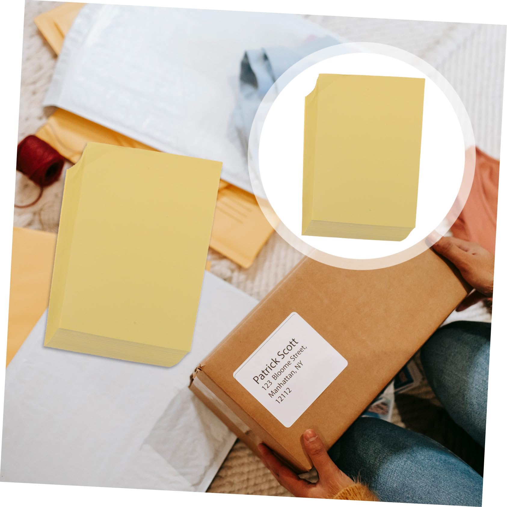 Veemoon 100fogli Buste Per Spedizione Carta Adesiva Bianca Carta Per Fotocopie Adesiva Di Etichette Adesive Stampabili Per Hobby e Uso Commerciale Scrapbooking