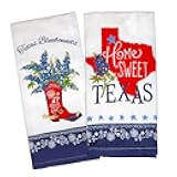 Kay Dee Designs Home Sweet Texas Bluebonnets Tea Towel and Cotton Terry Dishtowel (2 Item Bundle)
