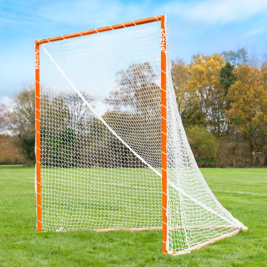 FORZA Folding Lacrosse Goal | Portable Steel Frame with Training Net – Weatherproof & Freestanding with Easy Fold for Storage – for Indoor and Outdoor Use