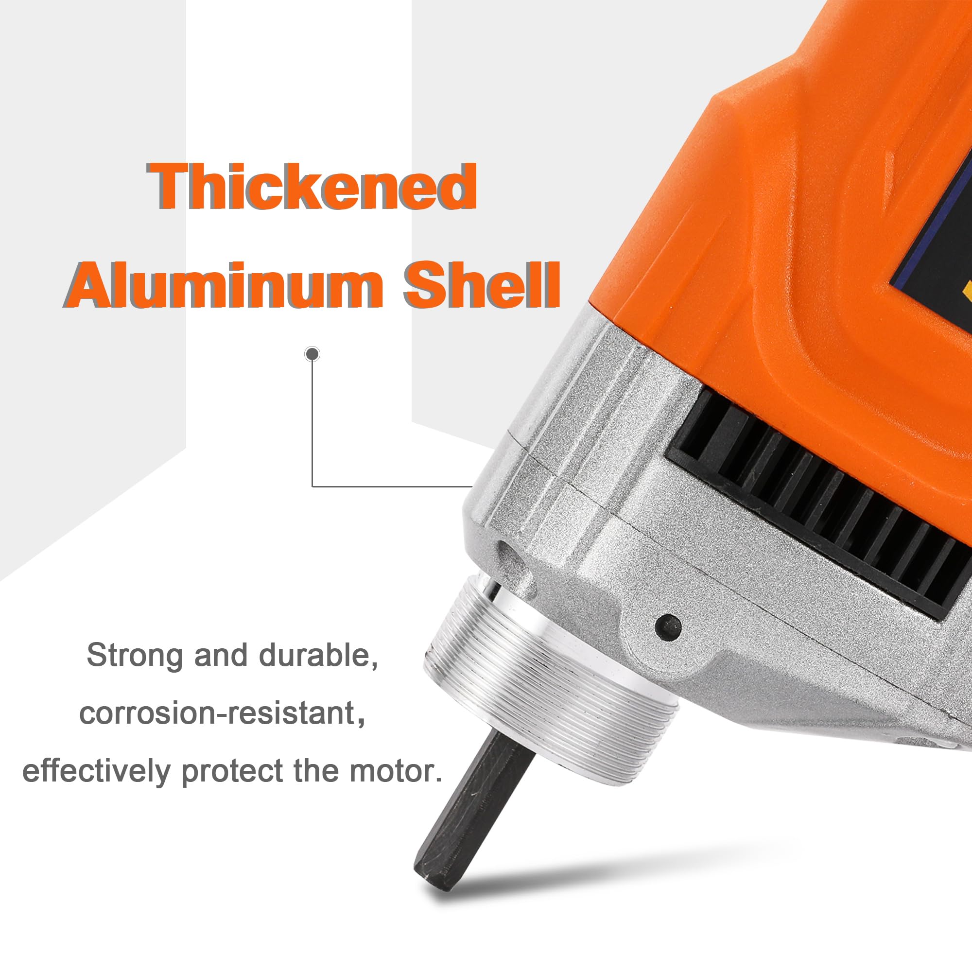 Hanchen Vibreur Beton 1280W 5000 r/min Aiguille Vibrante 2M 35mm pour Construction Béton