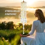 Chimes de vent de cristal Rainbow Suncatcher pour fenêtre, jardin, Patio Decor K9 Catcheur de soleil en cristal, 22 Inches, crée des arcs-en-ciel à l'intérieur/à l'extérieur, idéal pour les cadeaux, Crochets en or rose, Porc/Balcon