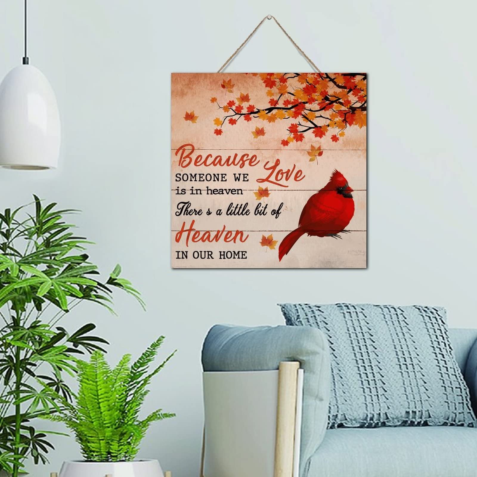 Décoration murale en bois de campagne 30cm souvenir de deuil