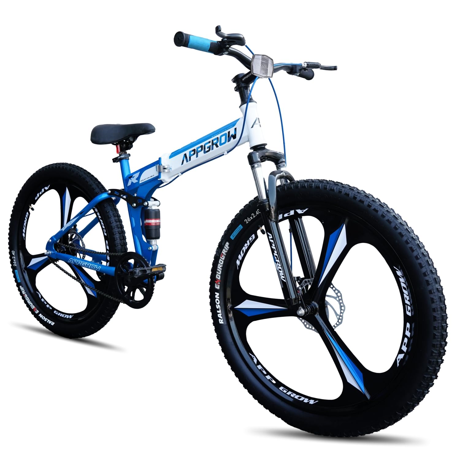 26T Single Speed Folding Bike | Front Suspension & Disc Brake | Lightweight Mag Wheel | Age Group: 10+ Years | (Frame: 18 Inches) (Multicolor)-image-21