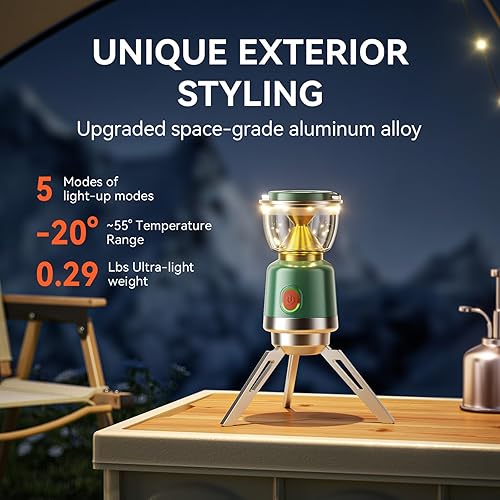 Miniatura 4 de Linterna de campamento, luces de campamento de aleación de aluminio, 5 modos de iluminación, linterna portátil para cortes de energía, emergencia,