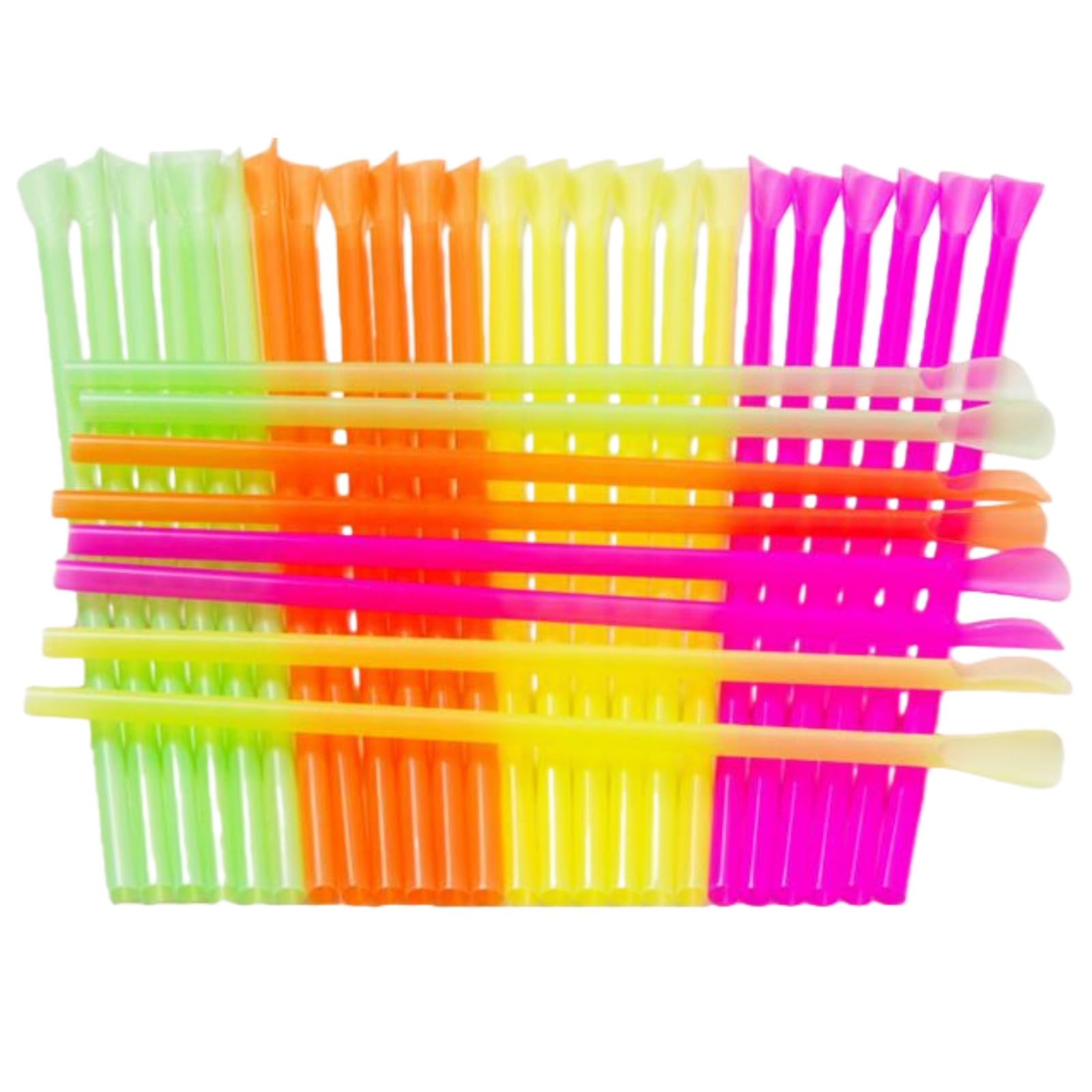 200 Pieces Straws with Spoon, Straw Spoon Ideal for All Types of Drinks for Slush Ice Cups, Milkshakes, Yoghurt and Cocktails