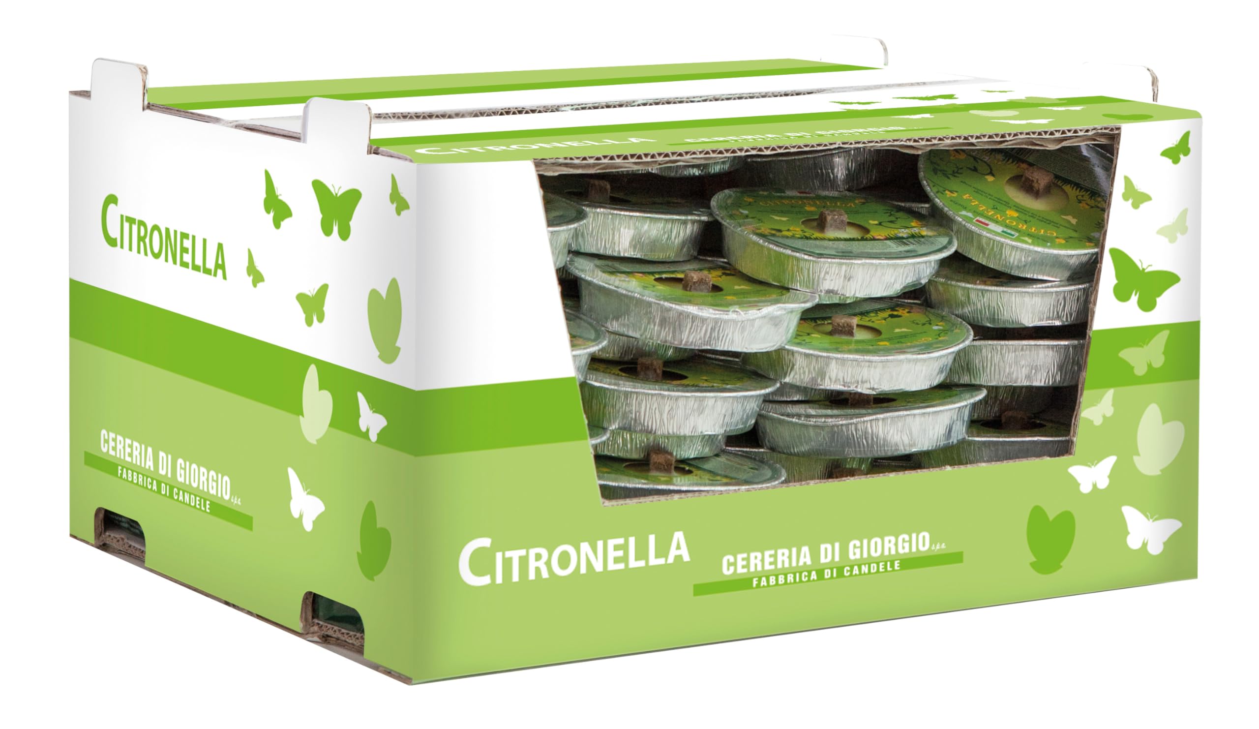 Lot de 80 torchons en aluminium à la citronnelle – Ø 11 cm – Durée 2,5 Heures | Citronnelle de Java – Anti-moustiques et insectes – Cereria Di Giorgio
