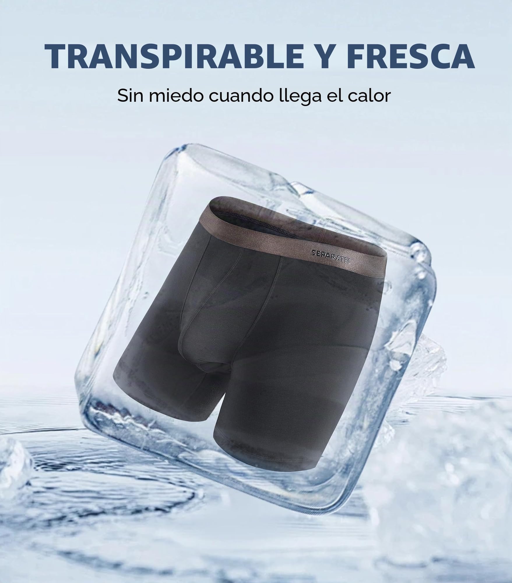 Separatec Calzoncillos bóxer para Hombre Rayón de bambú Liso con Bolsillos Separados Ropa Interior Calzoncillos bóxer Elegante bañador de Rayas, Paquete de 3