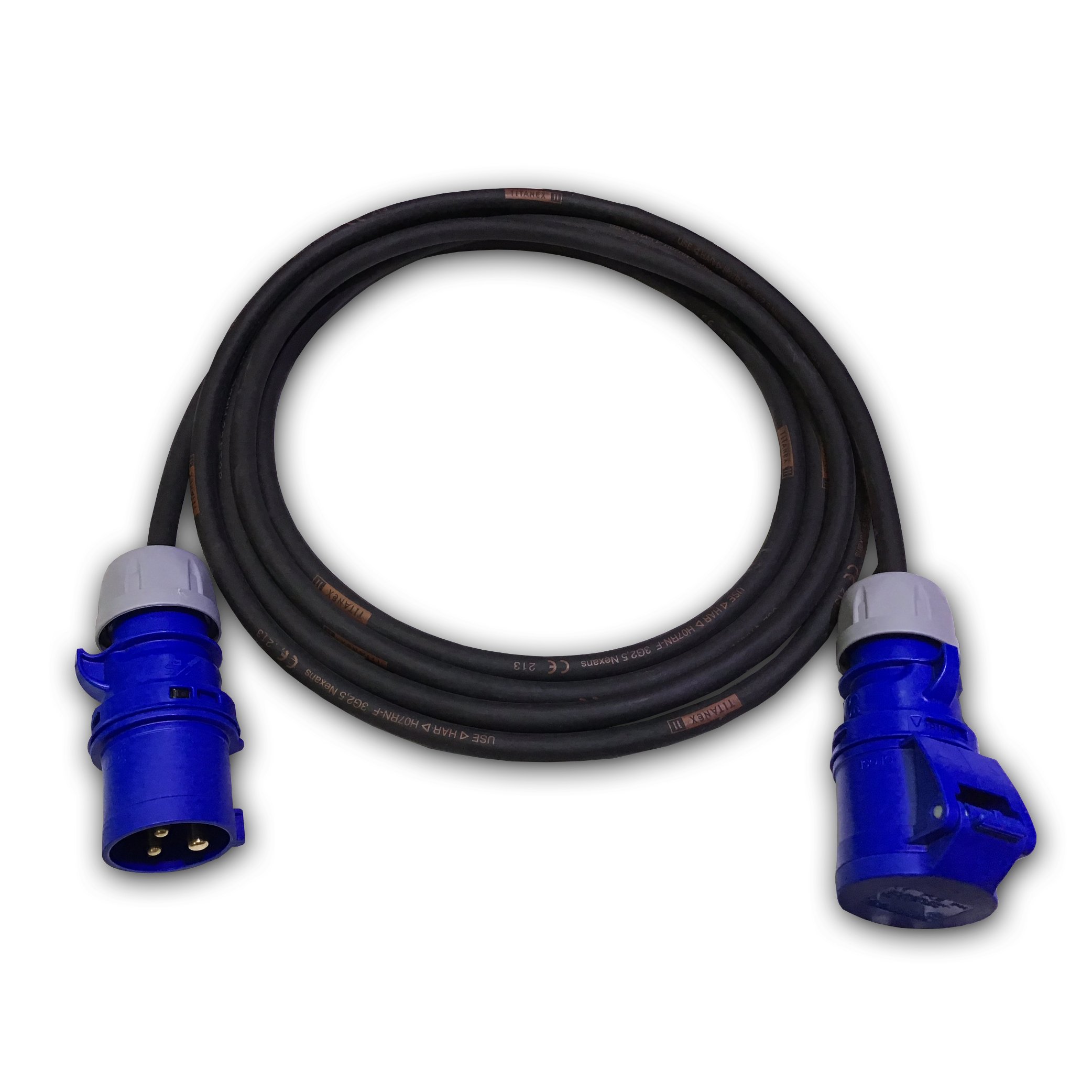 Marten 230v PCE 16a Plug to PCE 16a Connector HO7RN-F 2.5mm (5m)