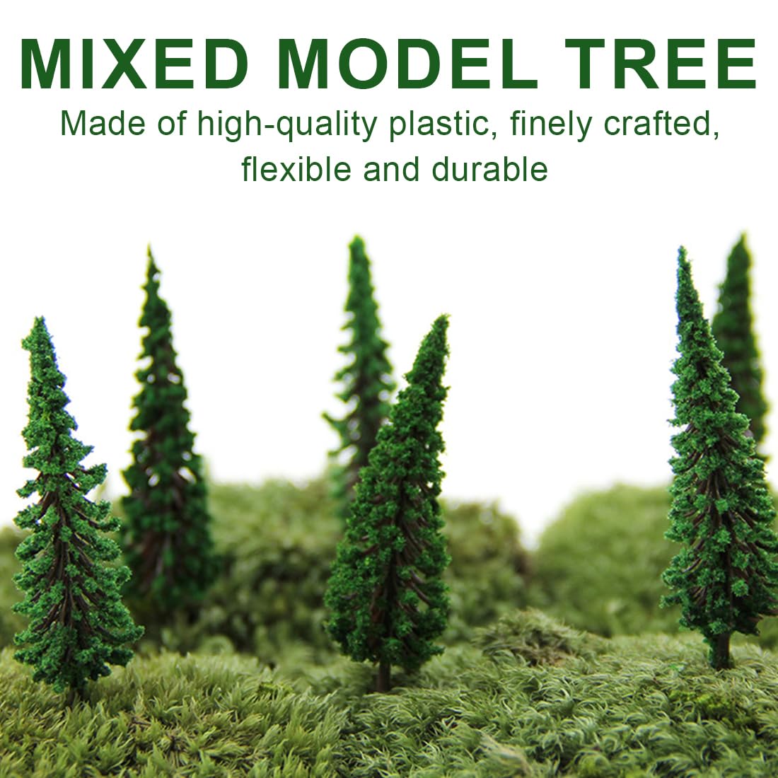 Teegxddy 15 Pieces Set of Architectural Trees Model Railway Landscape Train Tree Plastic Model Landscape Model Railway Accessories Decoration Garden Crafts Pine - Image 4