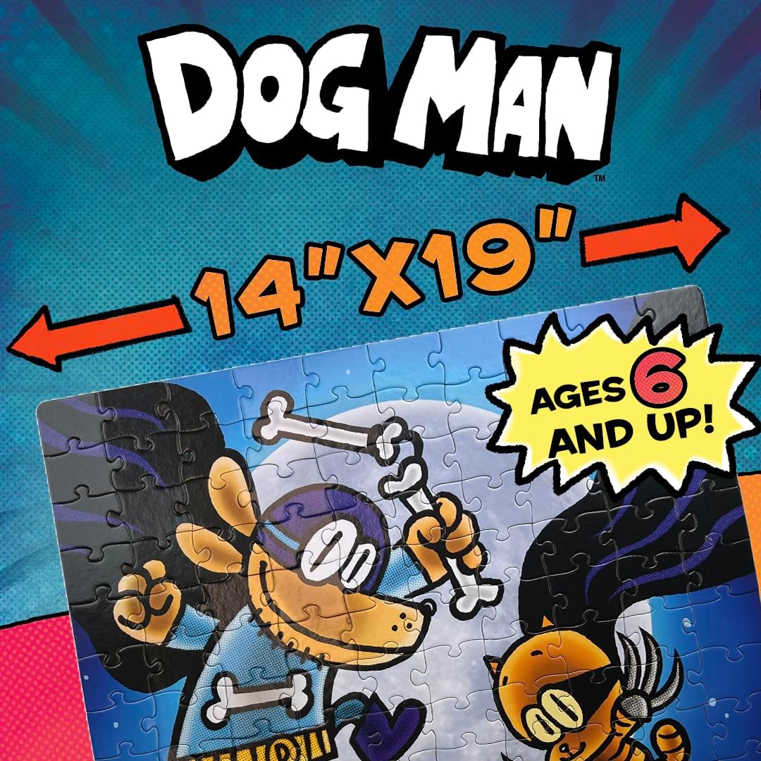 University Games, Dog Man and Cat Kid 100-piece Puzzle. 14 inch by 19 inch Puzzle of Dav Pilkey’s Crime Fighting Duo Contains 100 Pieces for challenging Fun. Ages 6 and up.